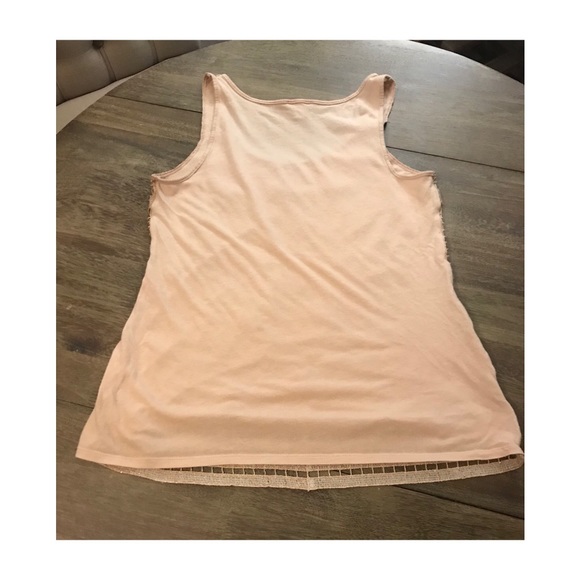 Express Rose Gold Metallic Crochet Tank Top - Picture 5 of 5